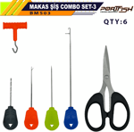 Makas ve Penseler Portfish Makas Şiş Combo Set-3