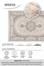 DENİZ -Krem / Bej -Oturma Odası,Salon- Robot Süpürgeye Uyumlu -Kolay Temizlenebilir