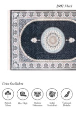 Hanedan Koleksiyonu 2802 İpek Dokulu Viskon Akrilik Göbekli Salon Oturma Halısı