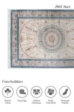 Hanedan Koleksiyonu 2803 İpek Dokulu Viskon Akrilik Göbekli Salon Oturma Halısı