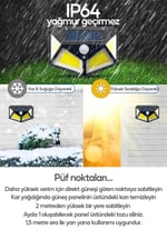 1 Adet Solar Güneş Enerjili Hareket Sensörlü 4 Taraflı Bahçe Garaj Ev Aydınlatma Lambası