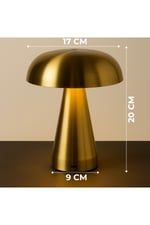 Büyük Şarjlı Mantar Masa Lambası GOLD – Modern Dekoratif LED Abajur GOLD RENK