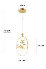 Gold Modern Sarkıt Avize 3 Renk Işık Salon Mutfak Yatak Odası