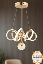 Hale Gold Modern Sarkıt Avize 3 Renk Işık Salon Mutfak Yatak Odası
