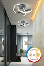 Hare Füme Modern Plafonyer Tavan Avize 3 Renk Işık Salon Mutfak Yatak Odası