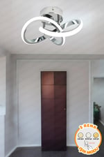 Hare Krom Modern Plafonyer Tavan Avize 3 Renk Işık Salon Mutfak Yatak Odası