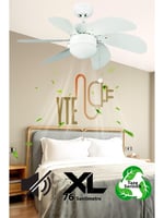 KCF281 Beyaz Ahşap Tavan Armatür Vantilatör 60W