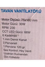 KCF307 30W 42” SMART LEDLİ MODERN VANTİLATÖR