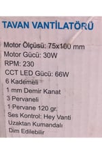 KCF307 30W 42” SMART LEDLİ MODERN VANTİLATÖR