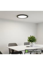 KDL401B Slim LED Panel Siyah Kasa 12W Beyaz Işık - Modern Tavan Aydınlatması