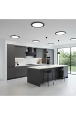 KDL401B Slim LED Panel Siyah Kasa 12W Beyaz Işık - Modern Tavan Aydınlatması