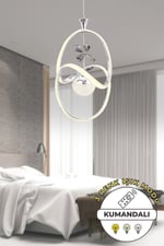 Krom Modern Sarkıt Avize 3 Renk Işık Salon Mutfak Yatak Odası
