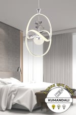 Krom Modern Sarkıt Avize 3 Renk Işık Salon Mutfak Yatak Odası