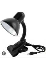 Mandallı Çalışma Ve Okuma Lambası Siyah Renk E27 Duylu (LED AMPUL HEDİYELİ)