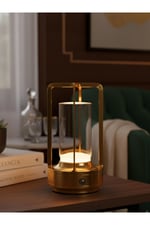 Premium Loft Serisi Cam Tasarım Masa Lambası Altın Retro Ambiyans Aydınlatma