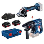 BOSCH Akülü Kırıcı Delici Ve Taşlama Seti (BB-GWS180 + GBT180)