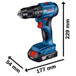 BOSCH GSB 185-LI Akülü Darbeli Vidalama Çift Akülü 18V 2 Ah