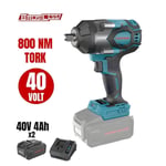 CATPOWER 1/2 Kömürsüz Akülü Somun Sıkma Çift Akülü Li-Ion 40V 4Ah