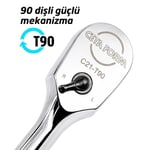 CETA FORM 1/2 Lokma Cırcır Kolu 90 Diş 255 Mm