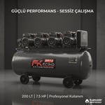 FRIKO 200 LT Sessiz Hava Kompresörü 7.5 HP