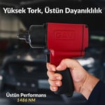GAV AT-2212 1/2 Havalı Somun Sıkma Ve Sökme Tabancası 1486 Nm