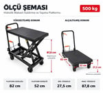 NT PROLINE Hidrolik Makaslı Yük Kaldırma Ve Taşıma Platformu 500 Kg