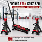 PRODHT 3 Ton Alçak Kriko Ve Araç Altı Sehpa Seti