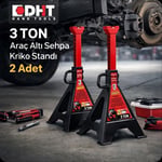 PRODHT 3 Ton Araç Altı Sehpa Kriko Standı 2 Adet
