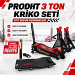 PRODHT 3 Ton Kriko, Araç Altı Sehpa Ve Yatma Tahtası Seti