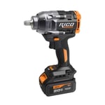 RICO 028-RE0008 1/2 Akülü Darbeli Somun Sıkma Ve Sökme Makinesi Kömürsüz 1100Nm 20V 6 Ah