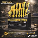 RICO Düz Yıldız Ve Torx Uçlu Tornavida Takımı Klasik Seri 36 Parça
