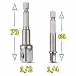 RICO 1/4 - 1/2 Bits Saplı Lokma Dönüştürücü Adaptör Seti 2 Parça