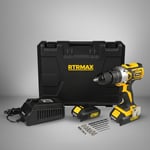 RTRMAX RTX2014 Şarjlı Darbeli Matkap Kömürsüz Çift Akülü 2 Ah X-Lıon