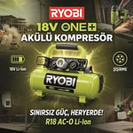 RYOBI R18 AC-O Akülü Hava Kompresörü 18V Li-Ion - ( Aküsüz )
