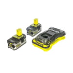 RYOBI RC18150-250 Yedek Akü Ve Şarj Cihazı Seti - Çift Akü 18V Li-Ion 5Ah