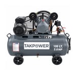 TAKPOWER 100 LT Hava Kompresörü V Kafa Çift Piston 8 Bar 220V