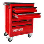 TAKPOWER 172 Parça Dolu Takım Arabası 5 Çekmeceli İzeltaş El Aletleri - Kırmızı