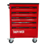 TAKPOWER 172 Parça Dolu Takım Arabası 5 Çekmeceli İzeltaş El Aletleri - Kırmızı