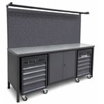 TAKPOWER 2.5 Metre Takım Tezgahı 2 Dolaplı + 2 Boş Takım Arabası