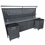 TAKPOWER 3 Metre Takım Tezgahı 2 Dolaplı + 2 Boş Takım Arabası Antrasit