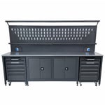 TAKPOWER 3 Metre Takım Tezgahı 2 Dolaplı + 2 Boş Takım Arabası Antrasit