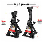 TAKPOWER 3 Ton Araç Altı Sehpa Kriko Standı 2 Adet