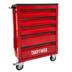TAKPOWER 5 Çekmeceli Takım Arabası Kırmızı