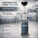 TAKPOWER K103 Karterden Yağ Emme 100 + 10 Lt Fanuslu (Hunili)