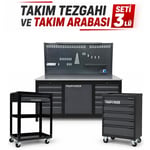 TAKPOWER Takım Tezgahı Ve Takım Arabası Premium Atölye Seti Antrasit