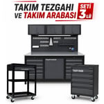 TAKPOWER Takım Tezgahı Ve Takım Arabası Premium Atölye Seti Antrasit