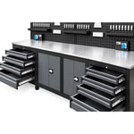 TAKPOWER TTR4430 3 Metre Takım Tezgahı 10 Çekmeceli 2 Dolaplı Antrasit
