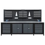 TAKPOWER TTR4430 3 Metre Takım Tezgahı 10 Çekmeceli 2 Dolaplı Antrasit