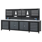 TAKPOWER TTR4430 3 Metre Takım Tezgahı 10 Çekmeceli 2 Dolaplı Antrasit