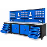 TAKPOWER TTR4430 3 Metre Takım Tezgahı 10 Çekmeceli 2 Dolaplı Mavi